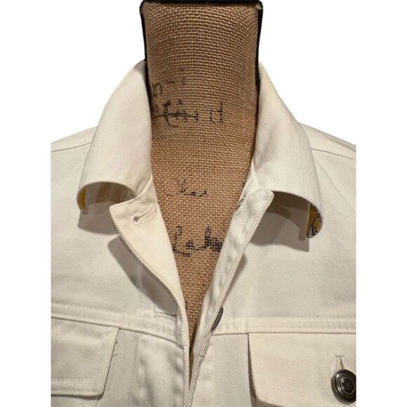 Talbots Women's Petite Ivory Denim Jacket Size S Casual Spring - Picture 3 of 11